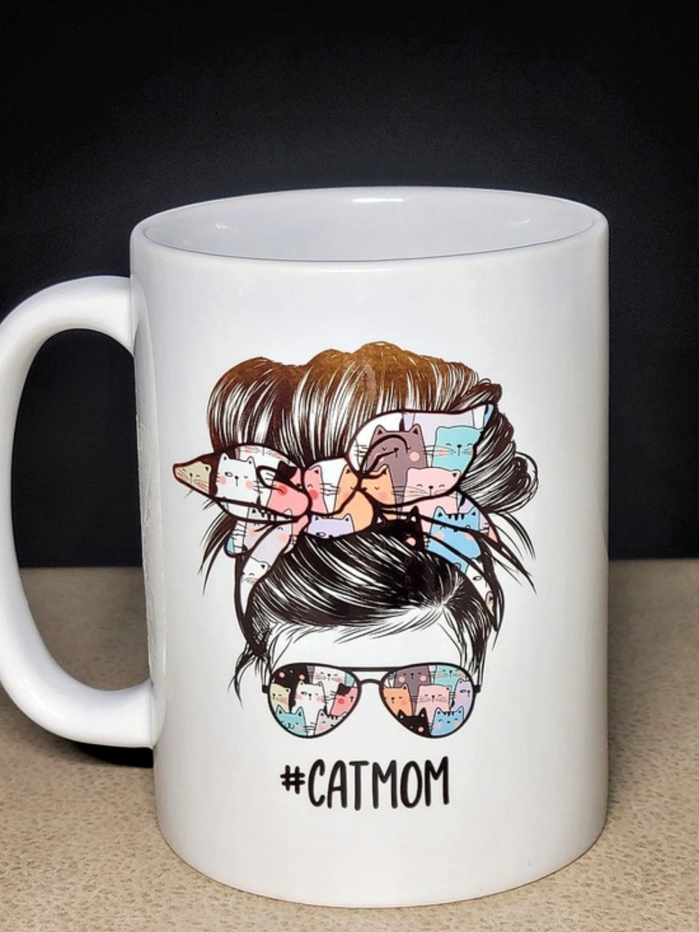 Cat Mom Graphic Mug 16 Ounces